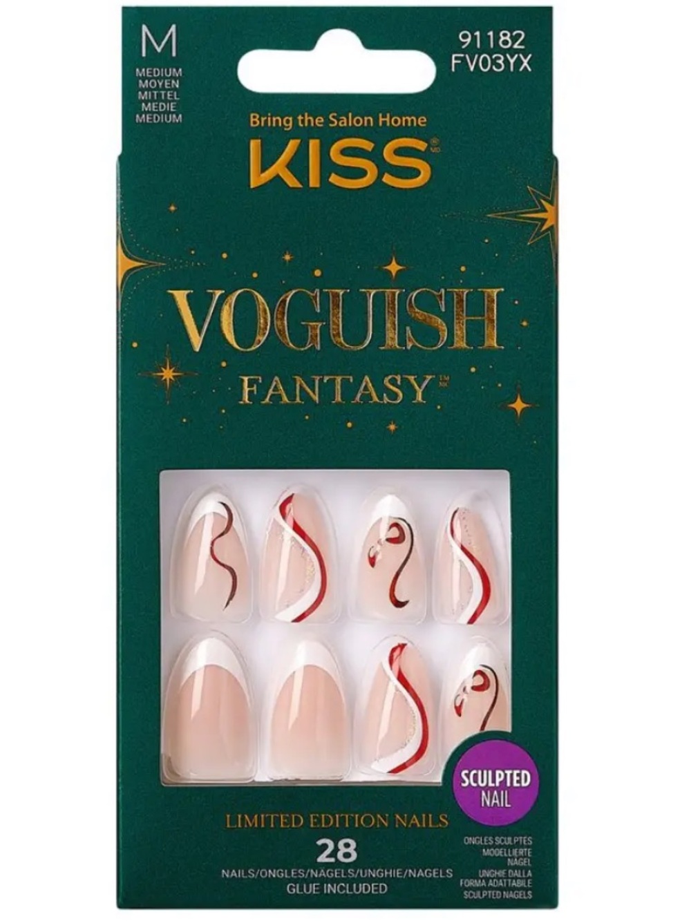 Bundle of Kiss Voguish Fantasy Holiday edition Nails - Set of 6